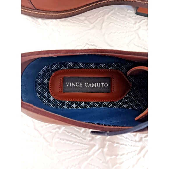 Vince Camuto Men\'s Brown Leather Cap Toe Oxford Dress Shoes Lace-Up 10M main image 10